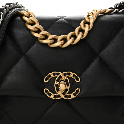 Chanel Lambskin Quilted Medium Chanel 19 Flap Black 8 of 12