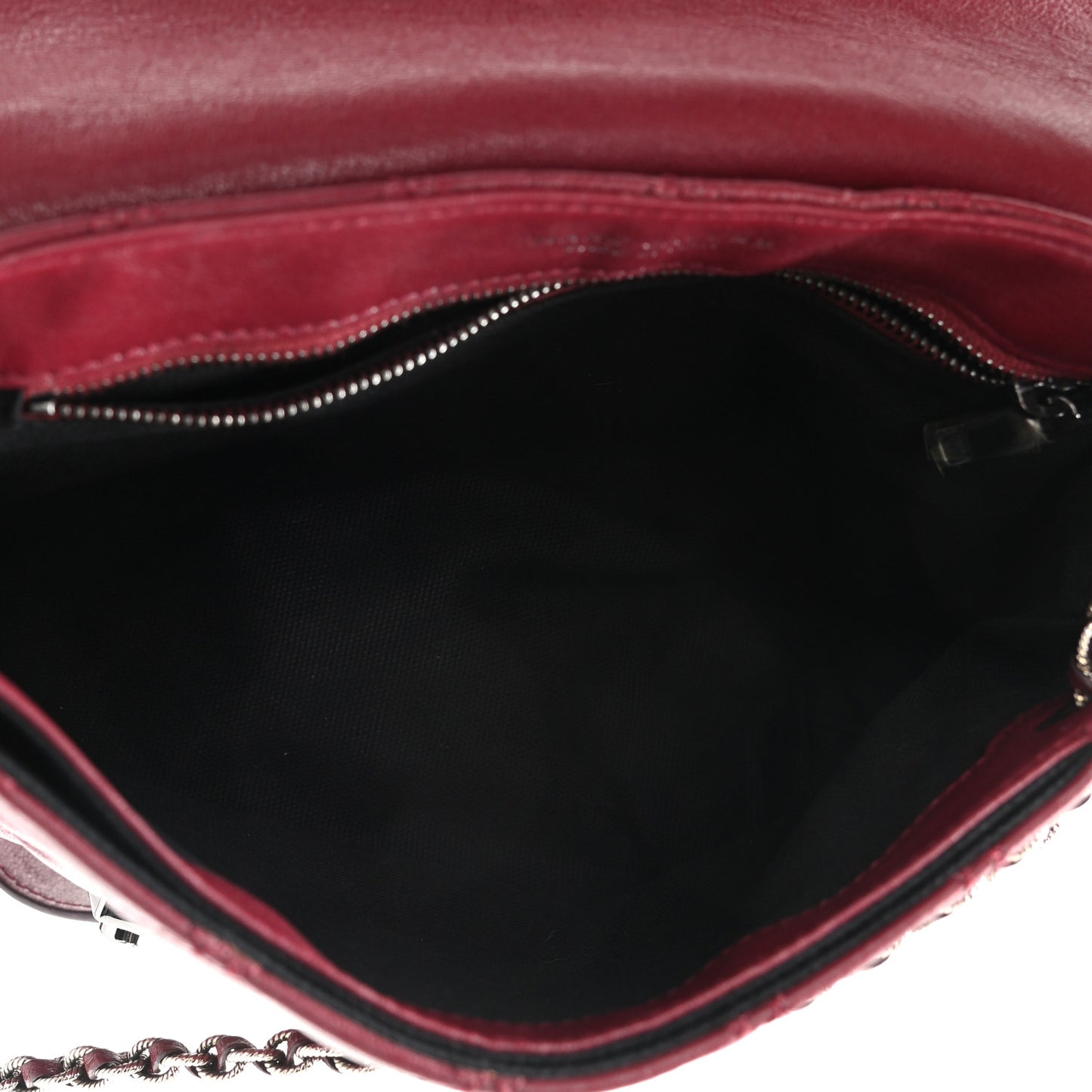 Lacquered Lambskin Quilted The Large Single Flap Bordeaux