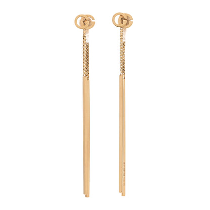 Gucci 18K Yellow Gold Running G Drop Chain Earrings 1 of 5