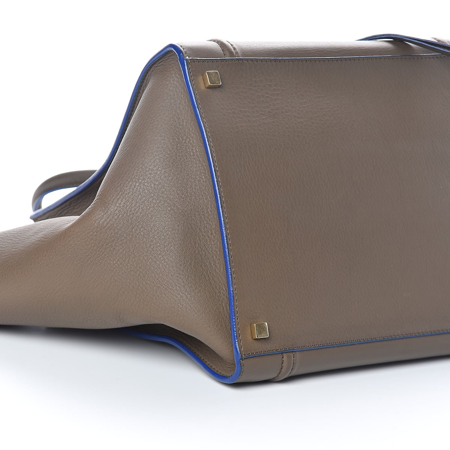 Celine Supple Calfskin Medium Phantom Luggage Khaki Cobalt Trim 8 of 9