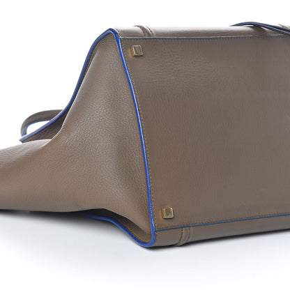 Celine Supple Calfskin Medium Phantom Luggage Khaki Cobalt Trim 8 of 9