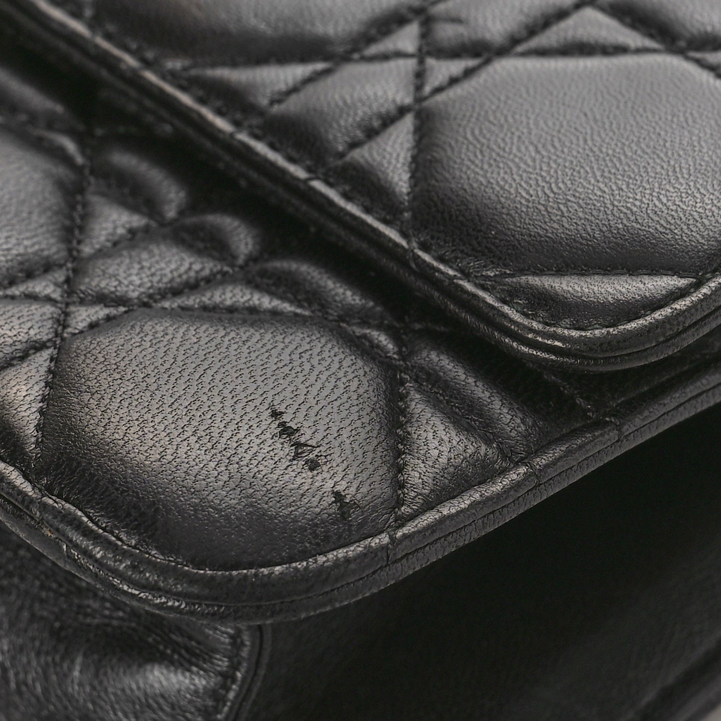 Lambskin Cannage Miss Dior Promenade Pouch Black