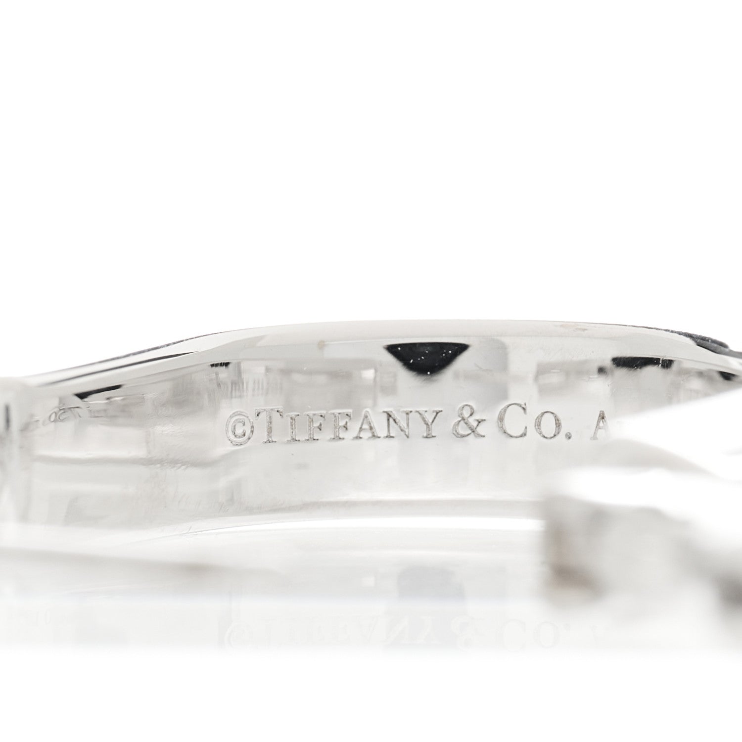 Tiffany 18K White Gold Medium Lock Earrings 6 of 7