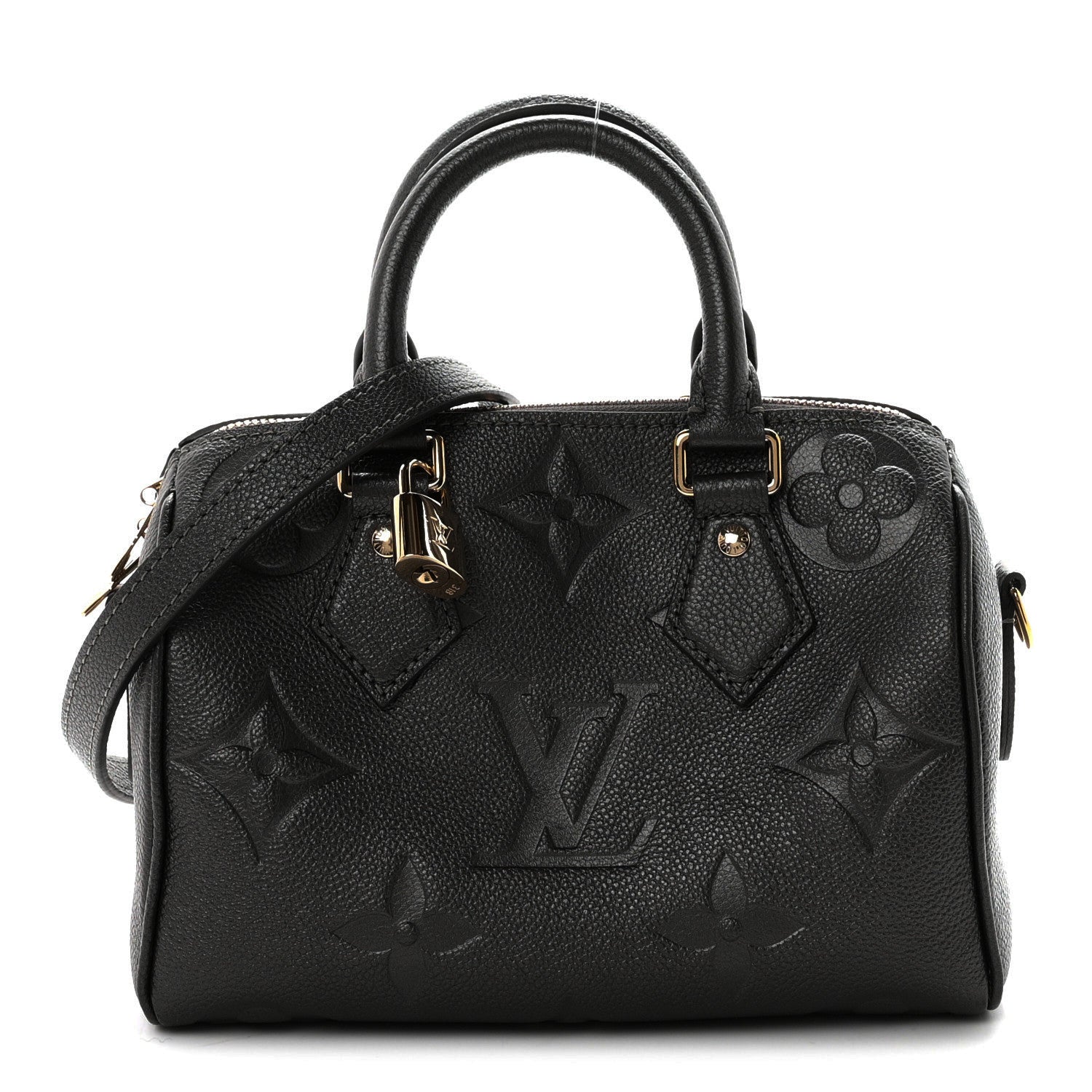 Louis Vuitton Shimmery Empreinte Monogram Giant Speedy Bandouliere 20  Gun Metal 1 of 10