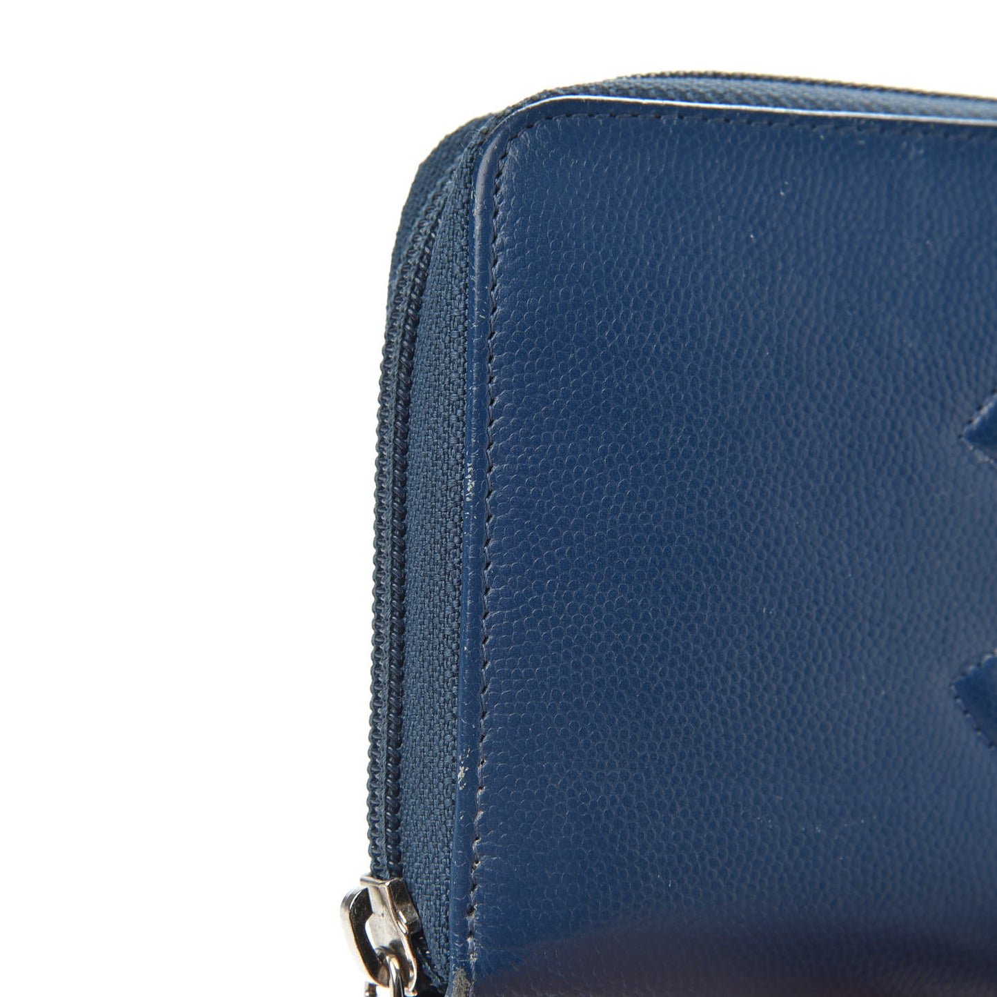 Caviar Large CC Timeless Zip Around Wallet Dark Blue