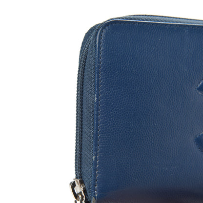 Chanel Caviar Large CC Timeless Zip Around Wallet Dark Blue 11 of 14
