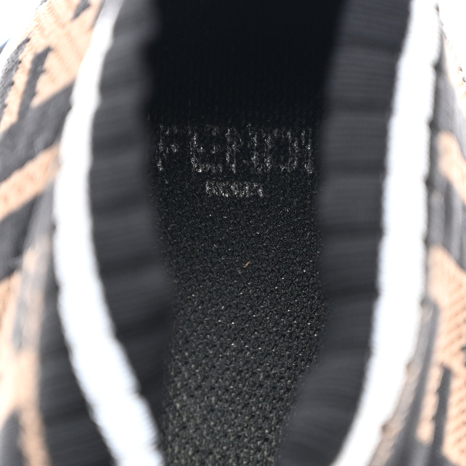 Fendi Stretch Yarn FF Stiff Band Rockoko Sneakers 36 Black White Tobacco 6 of 10