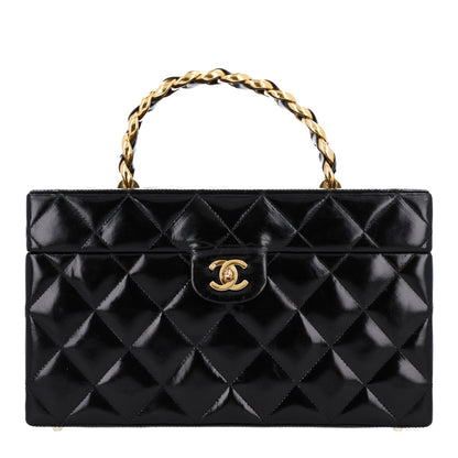 Chanel Patent Quilted Vanity Train Case Black 1 of 10