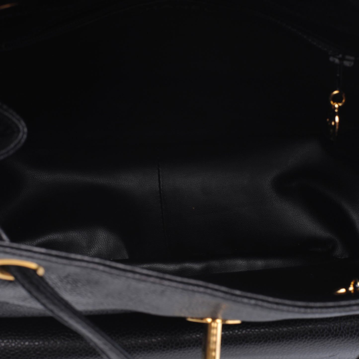 Caviar Drawstring Backpack Black