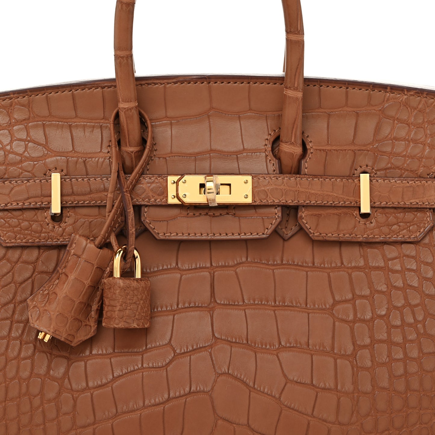 Matte Alligator Birkin Sellier 25 Gold