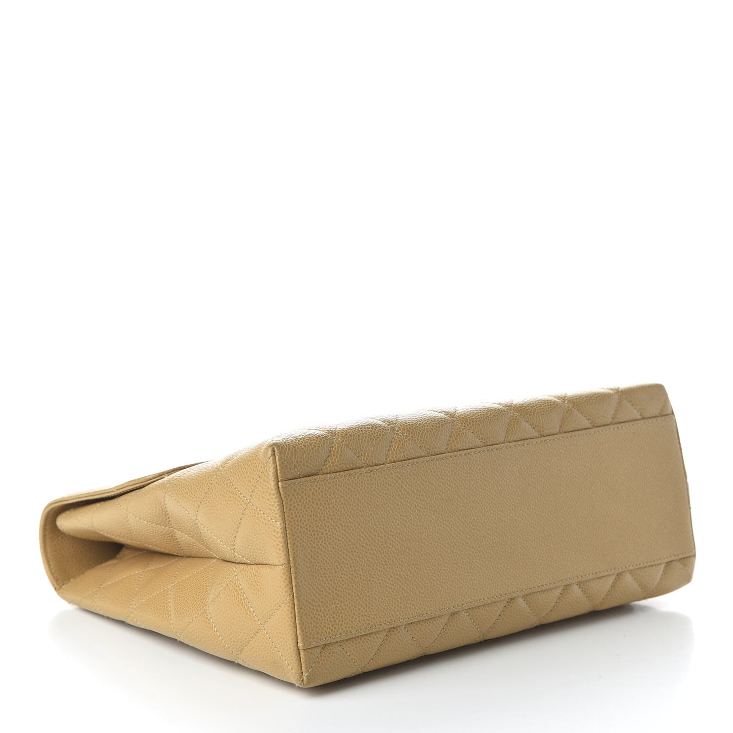 Caviar Quilted Jumbo Kelly Flap Beige