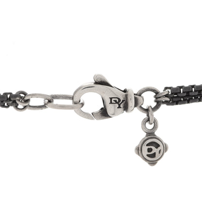 David Yurman Sterling Silver Diamond Midnight Melange Oval Pendant Necklace 6 of 7