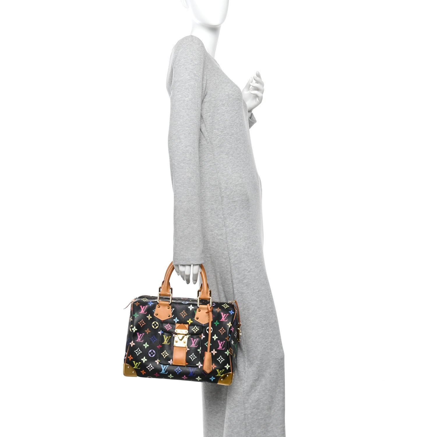 Louis Vuitton Monogram Multicolor Speedy 30 Black 2 of 9