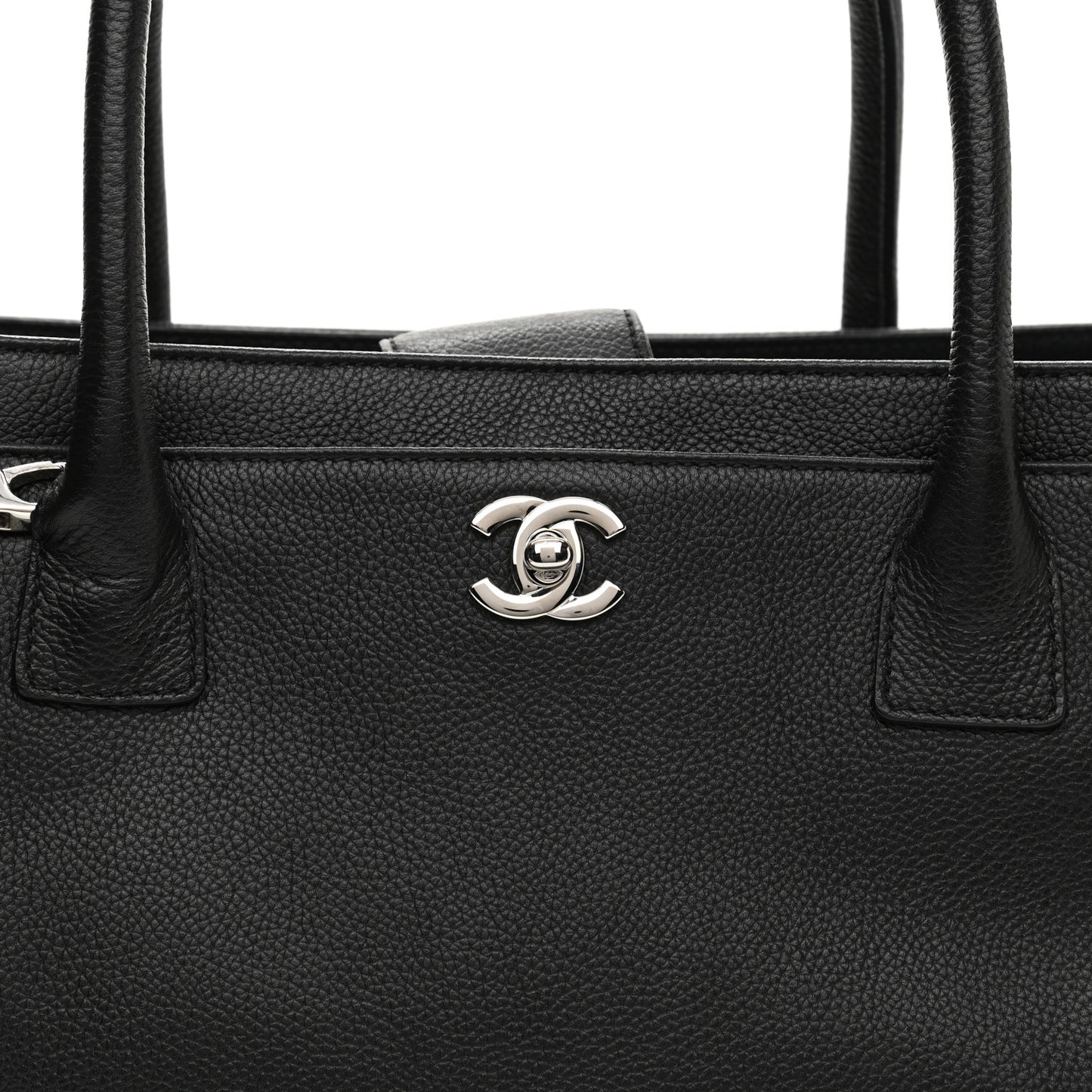Calfskin Cerf Executive Shopper Tote Black
