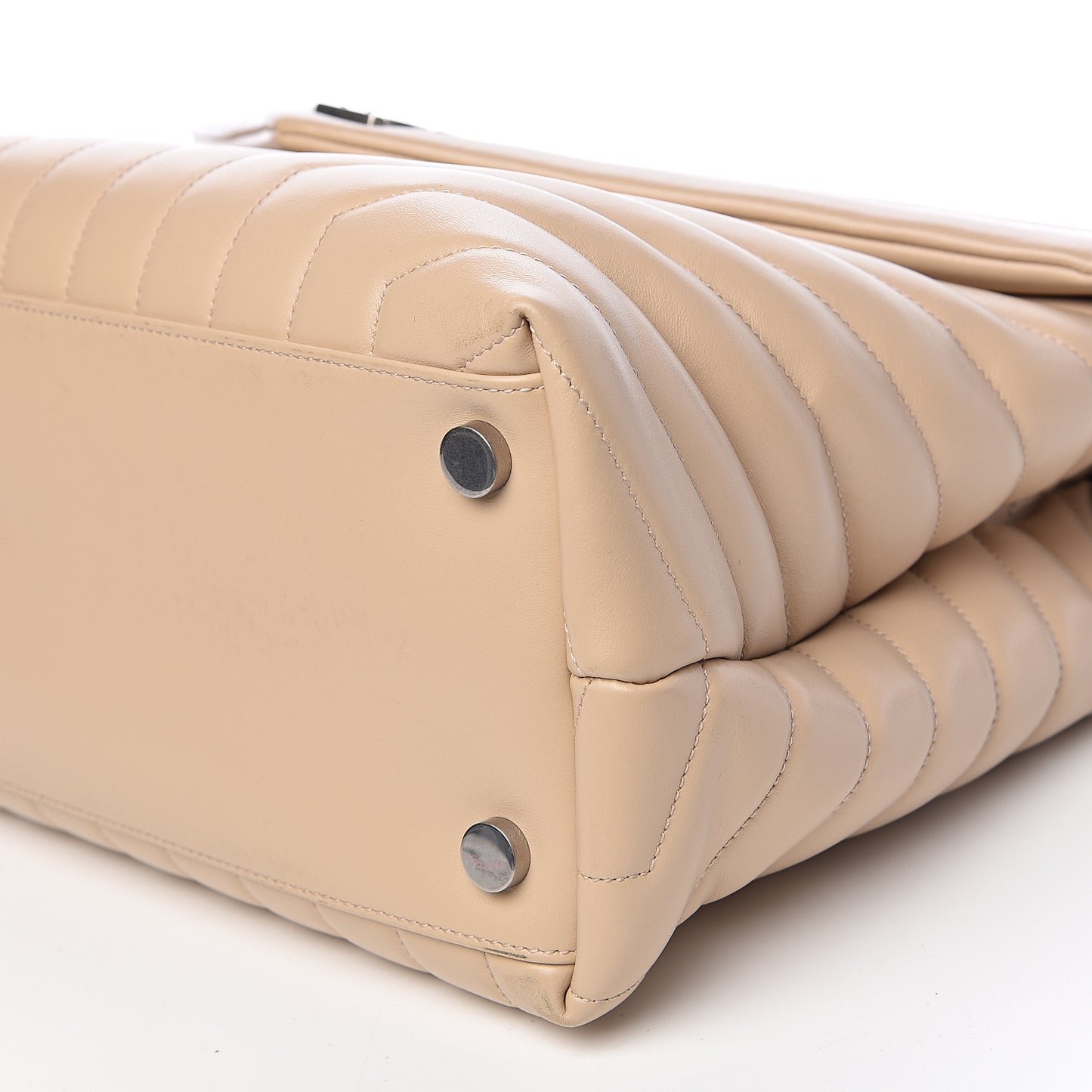 Calfskin Matelasse Large Loulou Monogram Chain Satchel Nude Powder