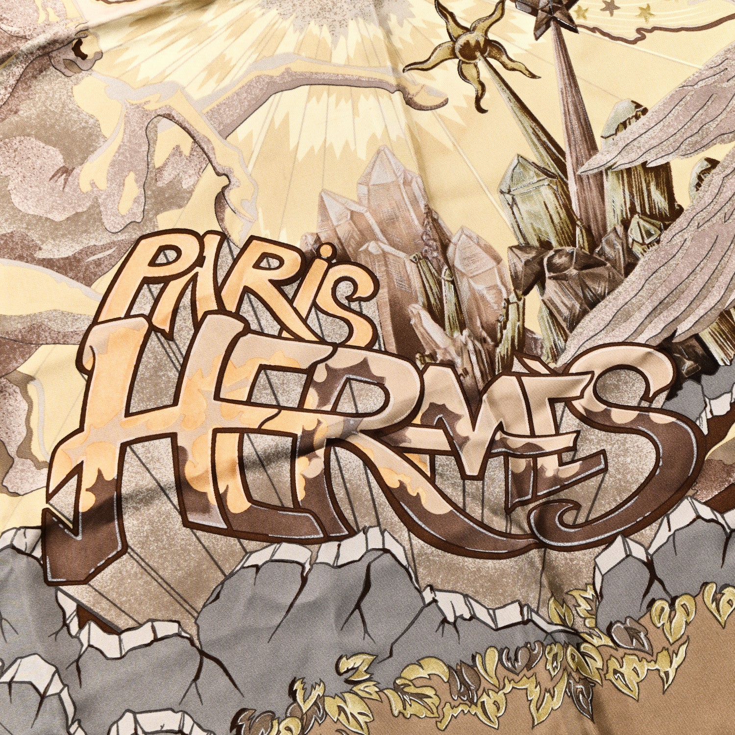 Hermes Silk Libres Comme L'Ange Scarf 90 Beige 2 of 8
