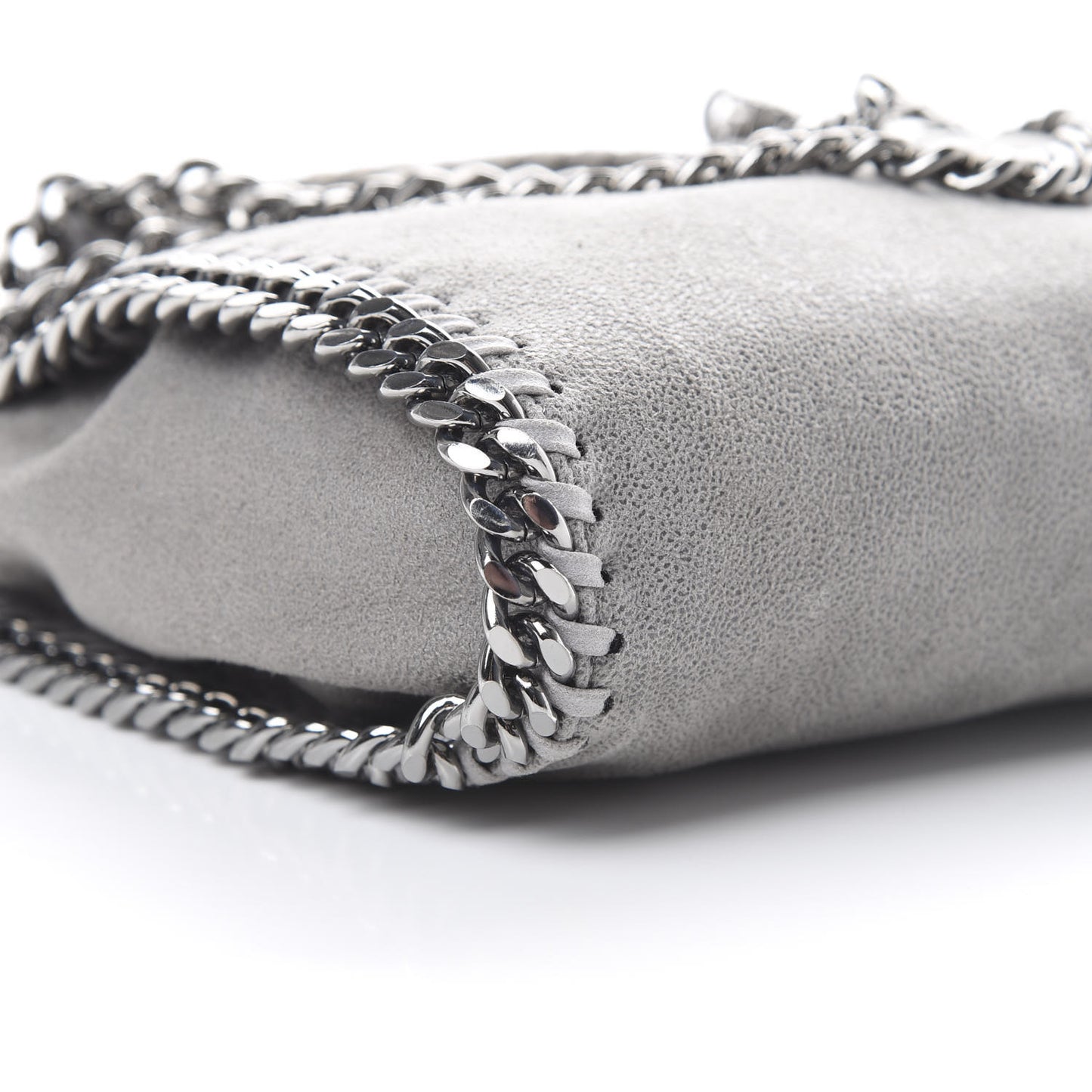 Shaggy Deer Mini Falabella Fold Over Tote Grey