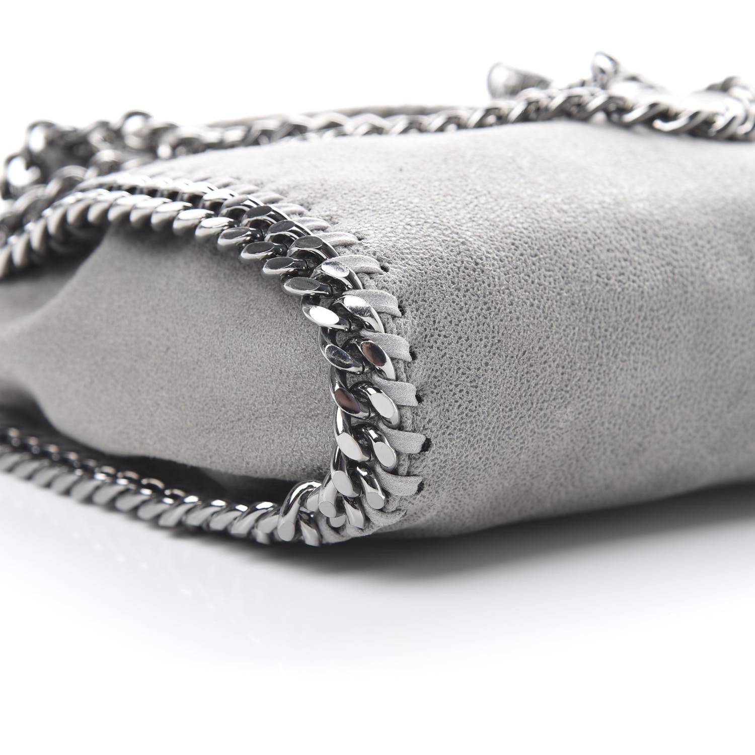 Stella McCartney Shaggy Deer Mini Falabella Fold Over Tote Grey 8 of 9