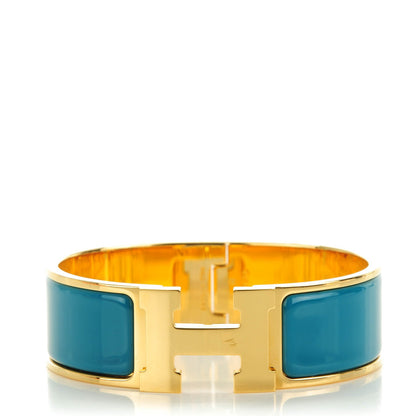 Hermes Enamel Wide Clic Clac H Bracelet GM Bleu Indien 1 of 5