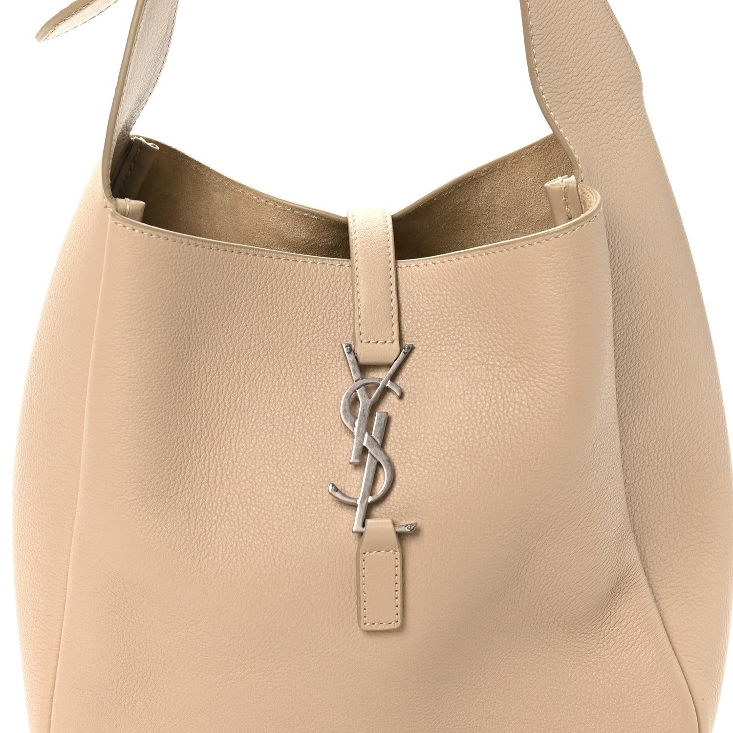 Saint Laurent Smooth Calfskin Small Le 5 A 7 Soft Hobo Sea Salt 7 of 9