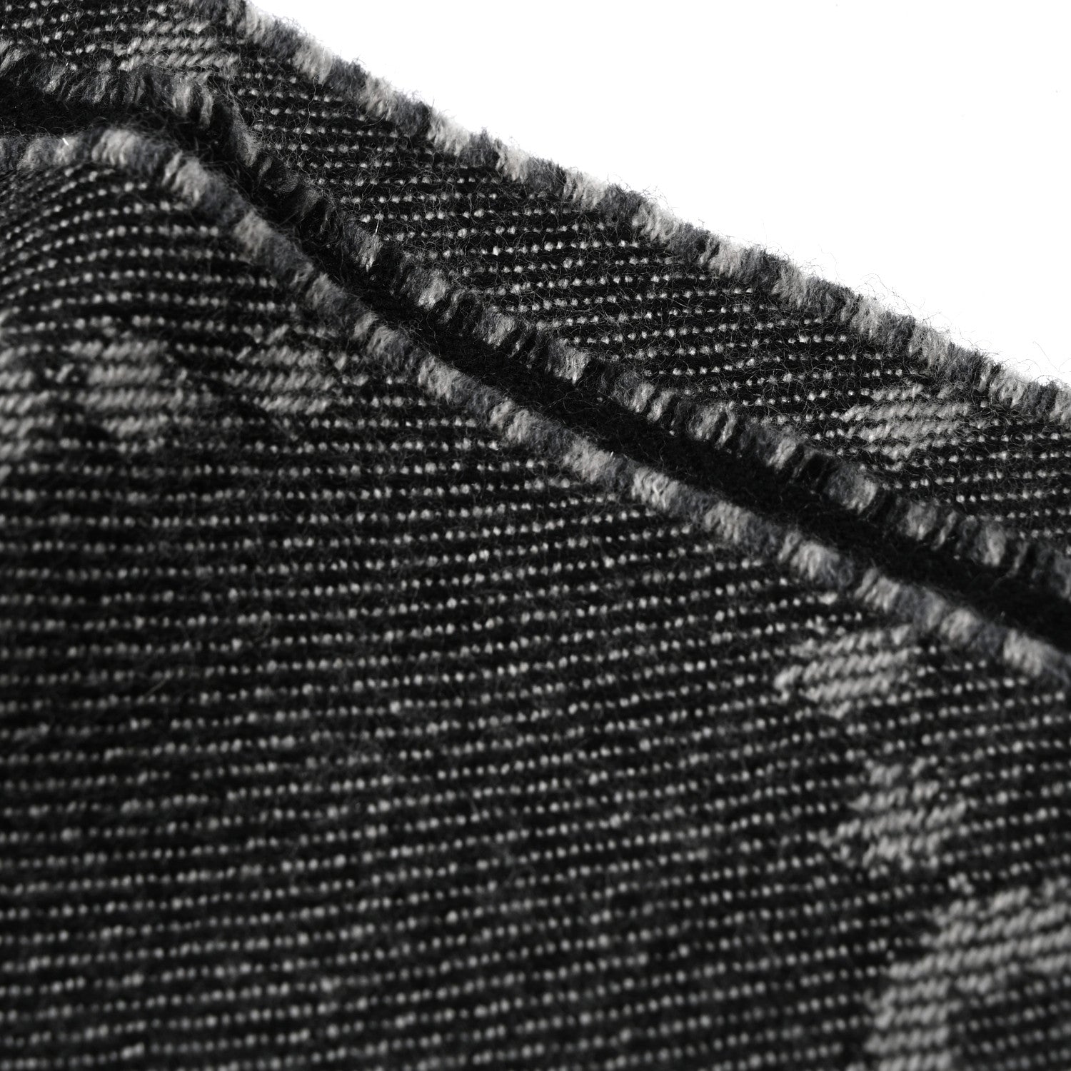 Gucci Wool Jacquard GG Monogram Scarf Grey Black 4 of 5