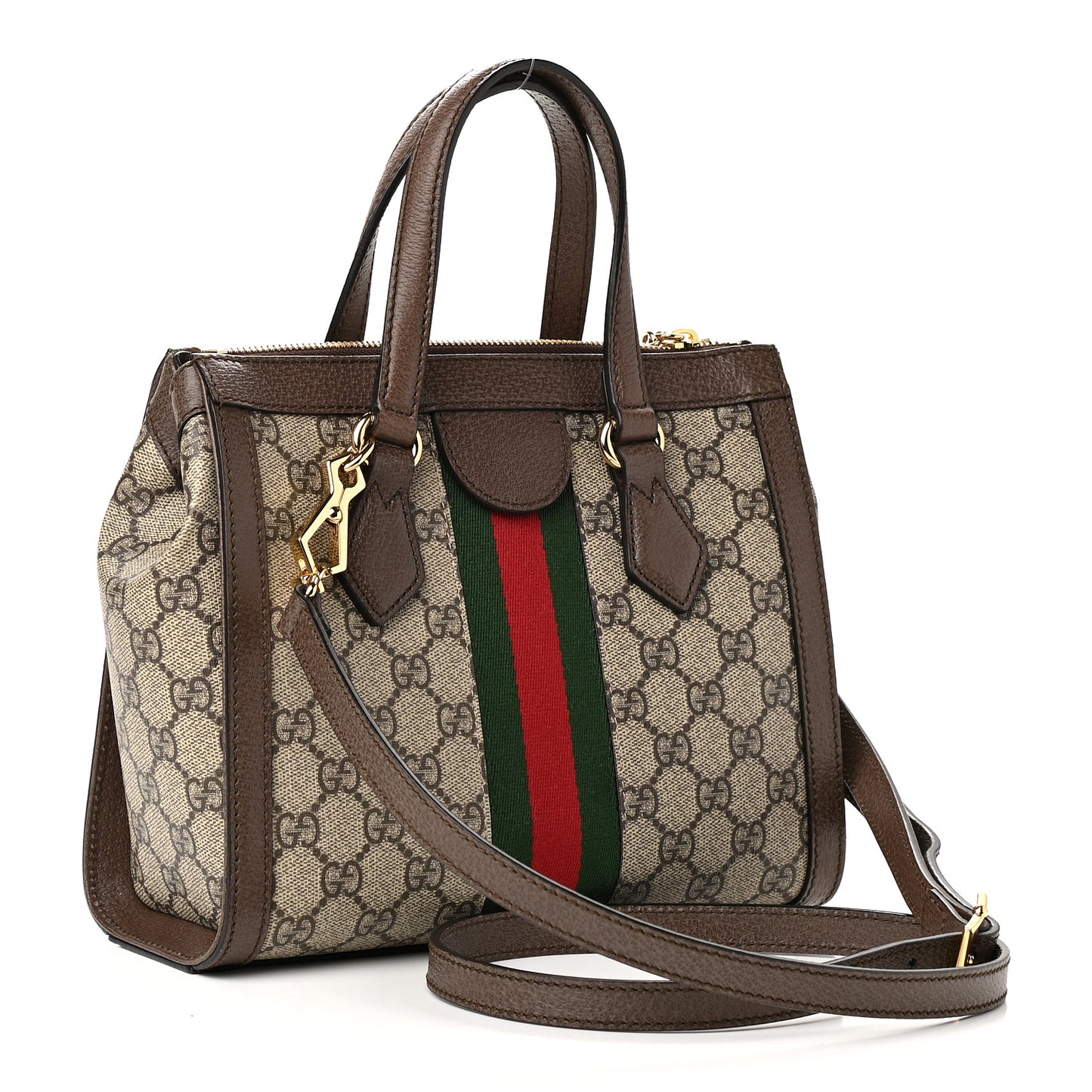 GG Supreme Monogram Small Ophidia Tote Bag Brown