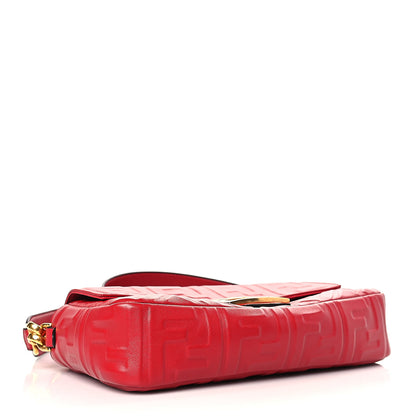 Fendi Nappa FF 1974 Embossed Baguette Fragola 3 of 9