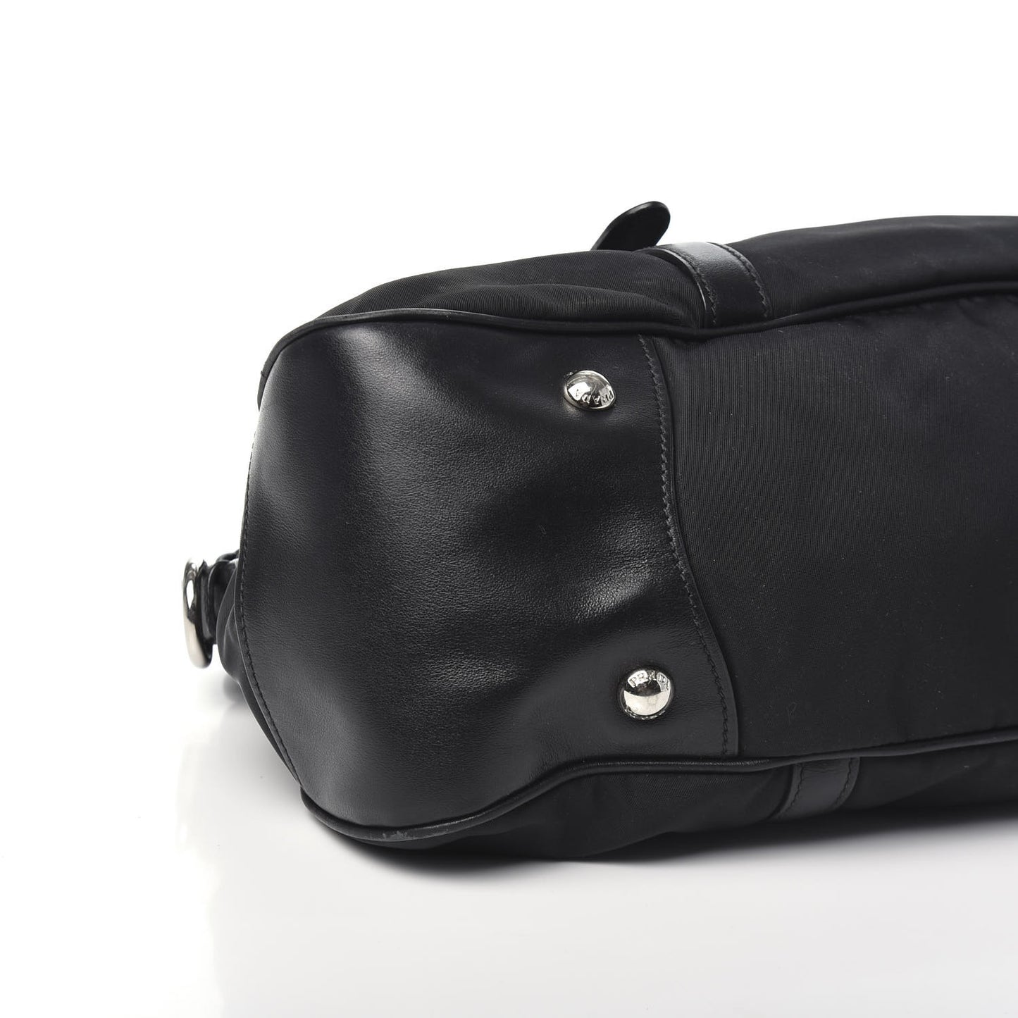 Tessuto Nylon Soft Calf Shopping Satchel Black