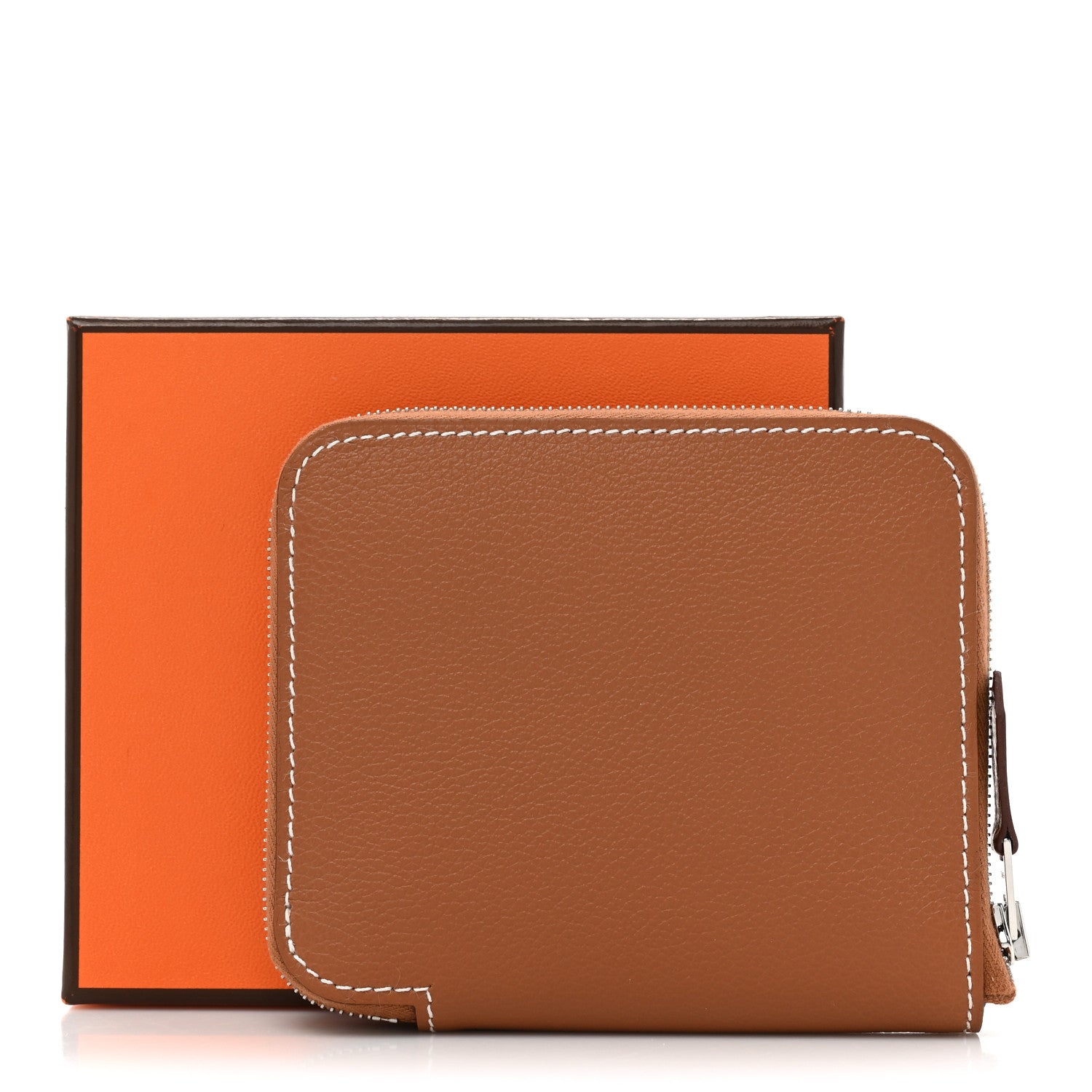 Hermes Evercolor Barenia Silk'In Compact Wallet Gold Bleu Navy Vert Fizz 12 of 12