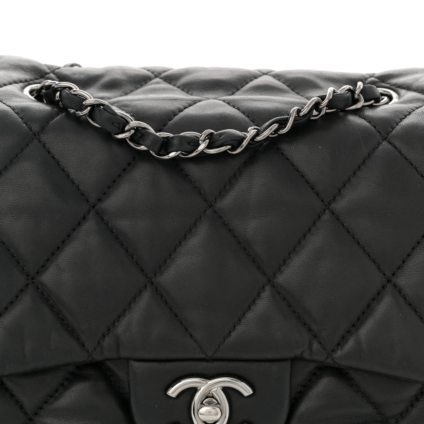 Lambskin Quilted Large Chanel 3 Flap Black