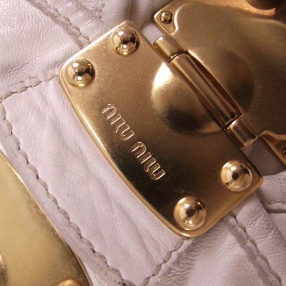 Leather Matelasse Coffer White