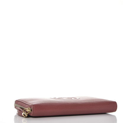 Gucci Pebbled Calfskin Soho Zip Around Wallet Peonia Flower 4 of 11
