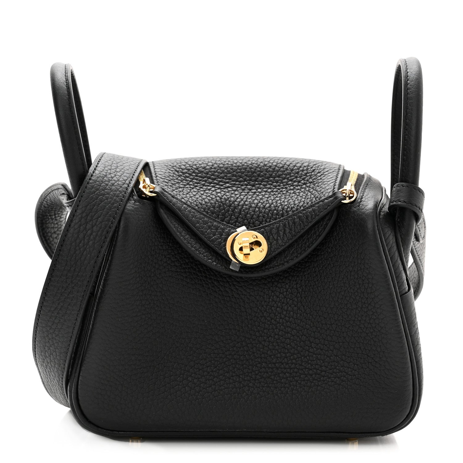 Hermes Taurillon Clemence Mini Lindy 20 Black 1 of 10