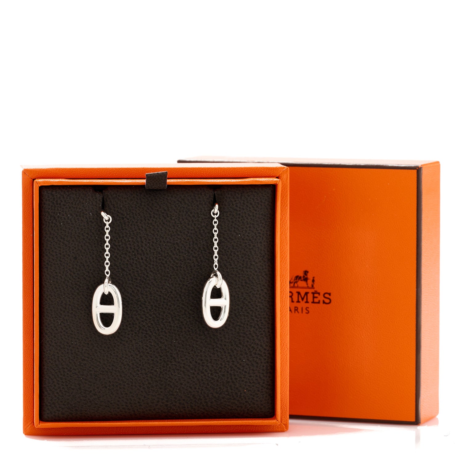 Hermes Sterling Silver Farandole Drop Earrings 5 of 5