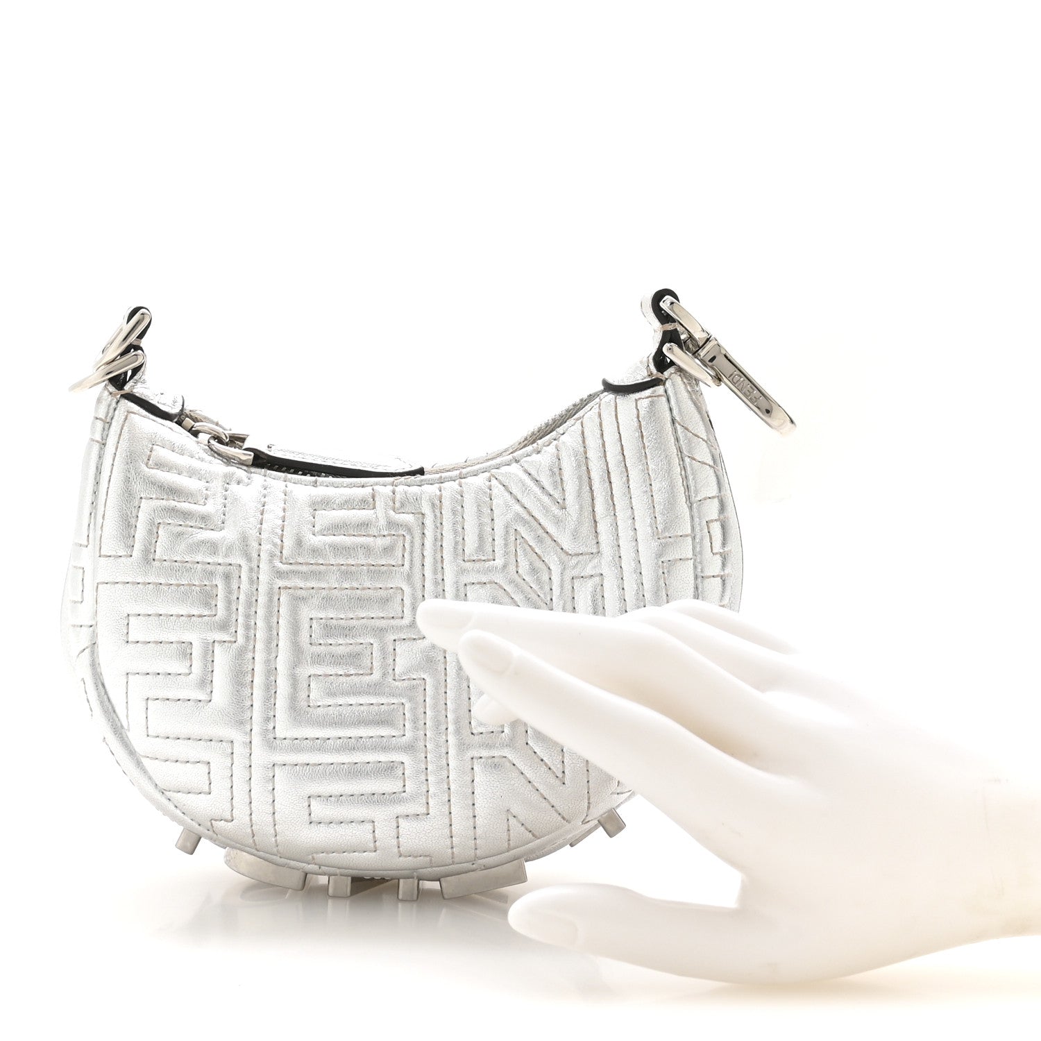 Fendi X MARC JACOBS Laminated Craquele Lambskin Nano Fendigraphy