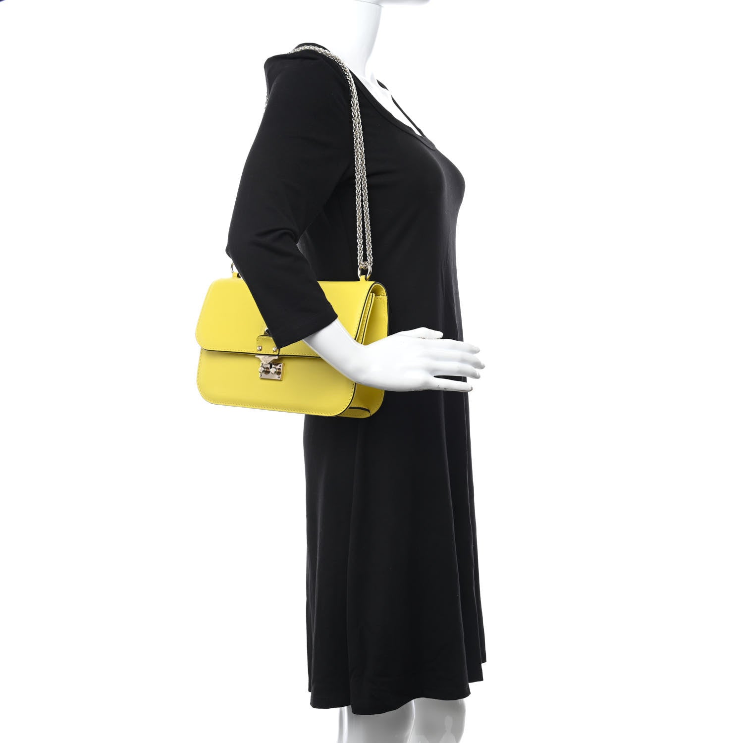 Valentino Garavani Vitello Medium Glam Lock Rockstud Flap Naples Yellow 2 of 7