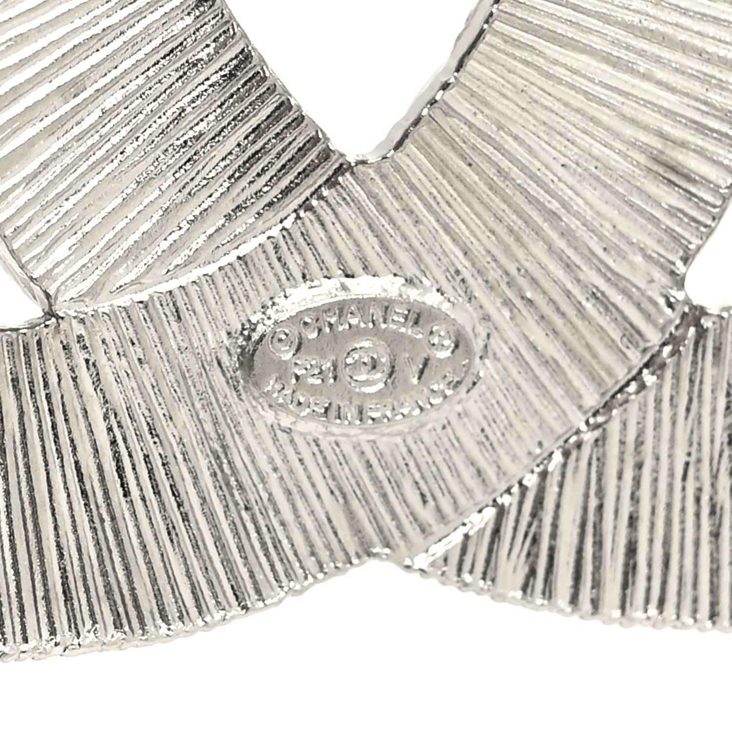 Chanel Baguette Crystal CC Brooch Silver 3 of 3
