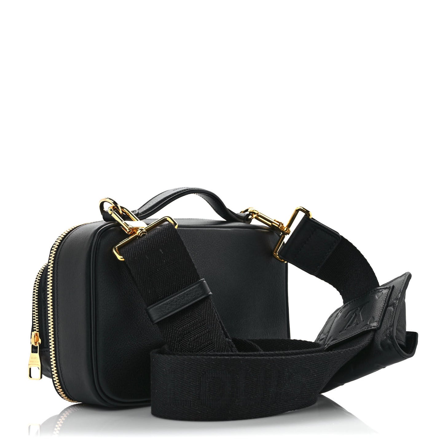 Calfskin Monogram Embossed Utility Crossbody Black