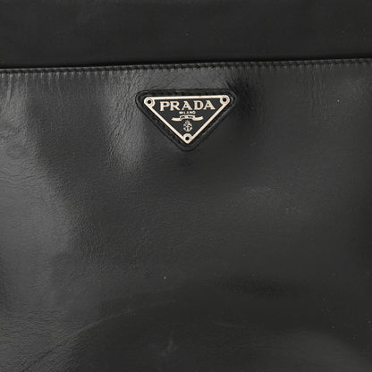 Prada Calfskin Nylon Messenger Bag Black 6 of 12