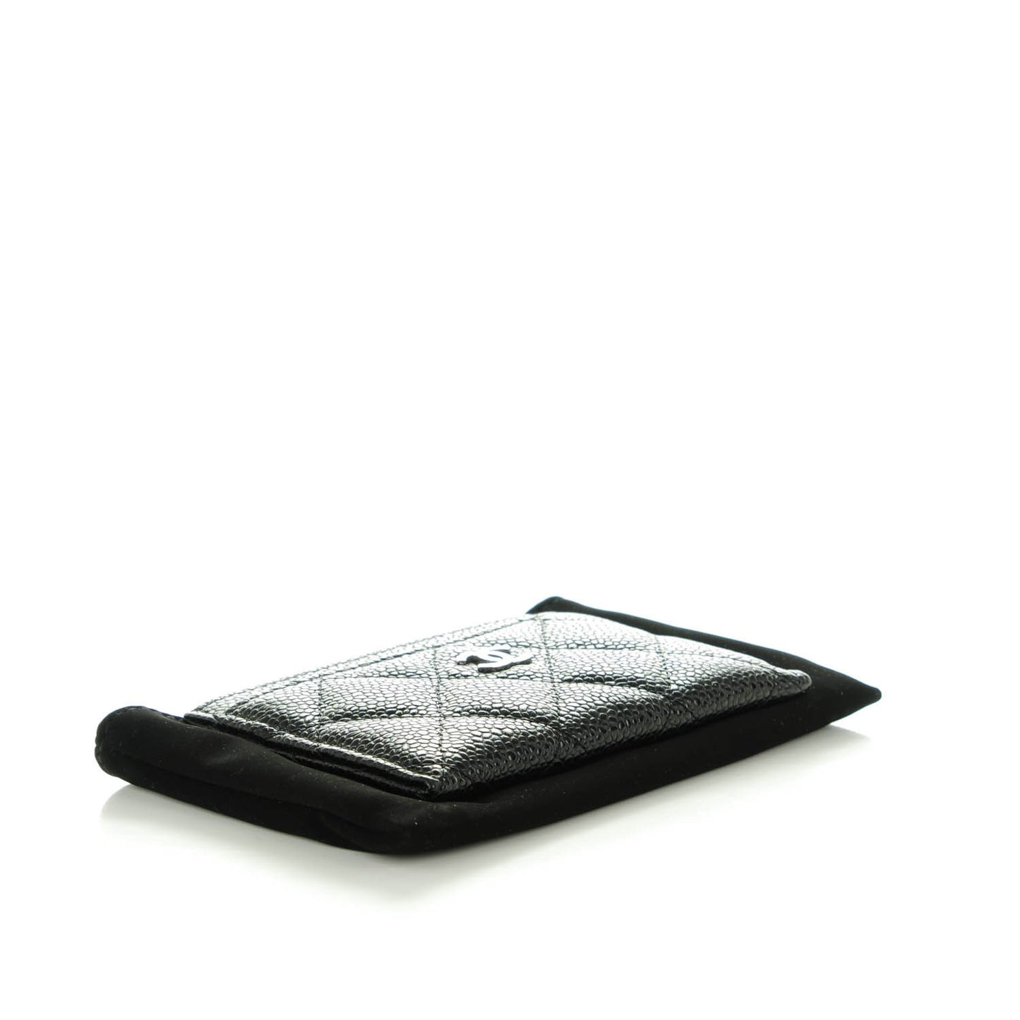 Caviar Quilted Card Holder Black