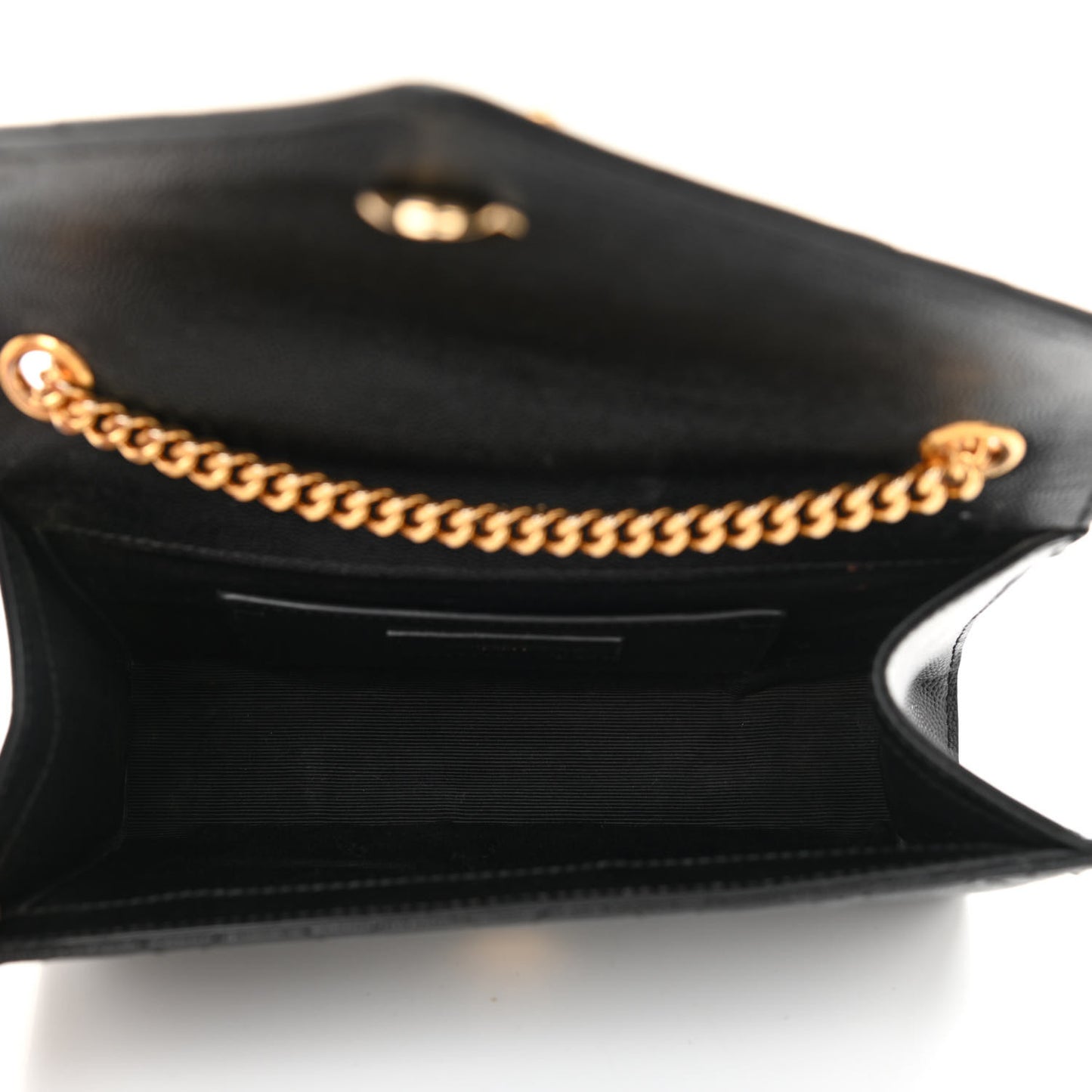 Grain De Poudre Textured Mixed Matelasse Triquilt Small Monogram Satchel Black