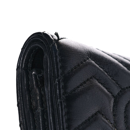 Gucci Calfskin Matelasse GG Marmont Card Case Wallet Black 12 of 13