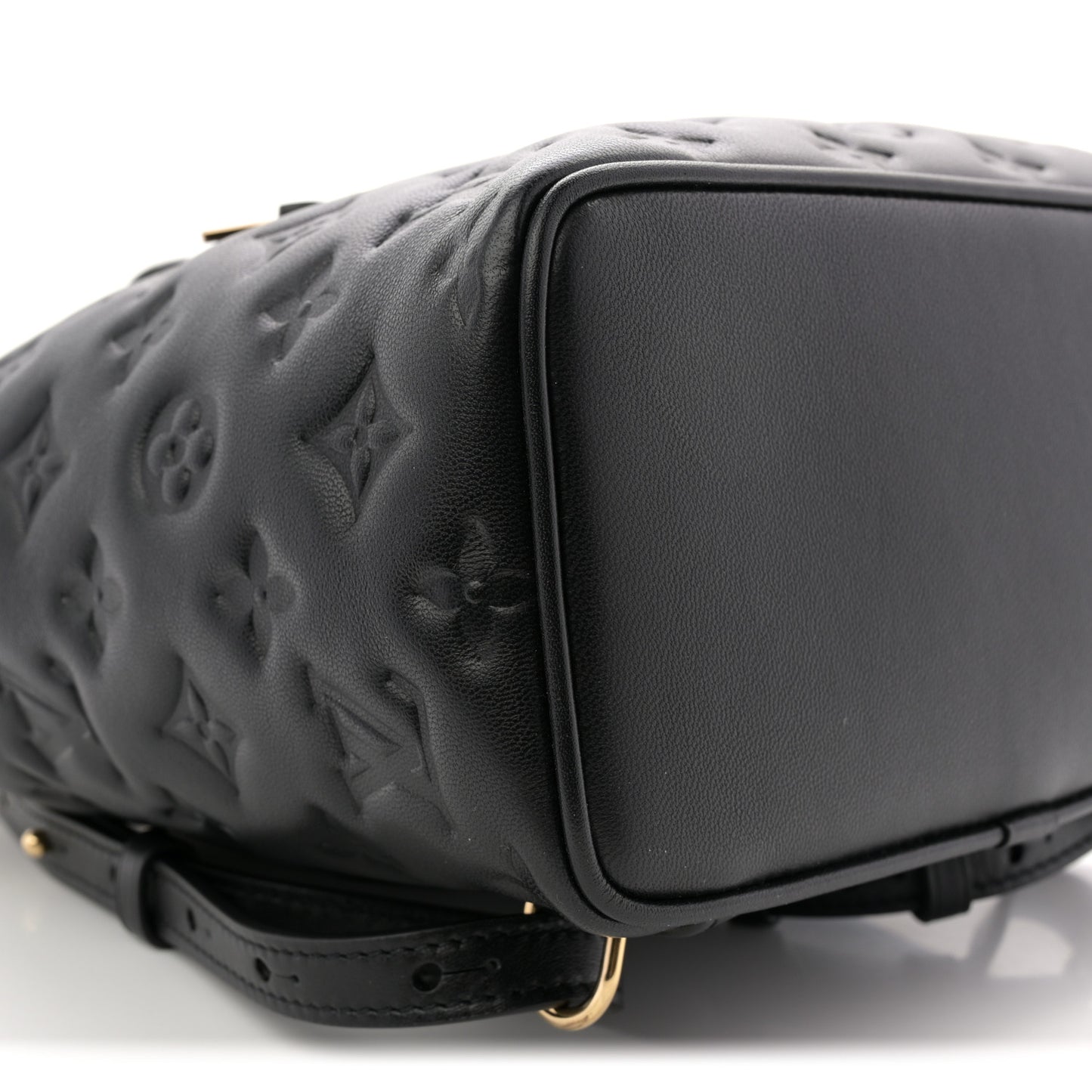 Lambskin Embossed Monogram Coussin PM Backpack Black