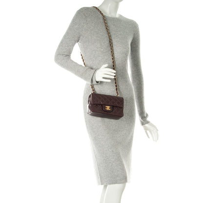 Chanel Caviar Quilted Mini Rectangular Flap Burgundy 2 of 8
