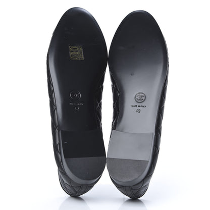 Chanel Aged Calfskin Quilted CC Cap Toe Ballerina Flats 42 Black 5 of 9