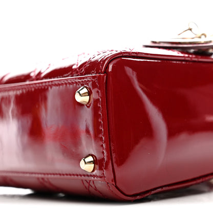 Christian Dior Patent Cannage Mini Lady Dior Red 10 of 12