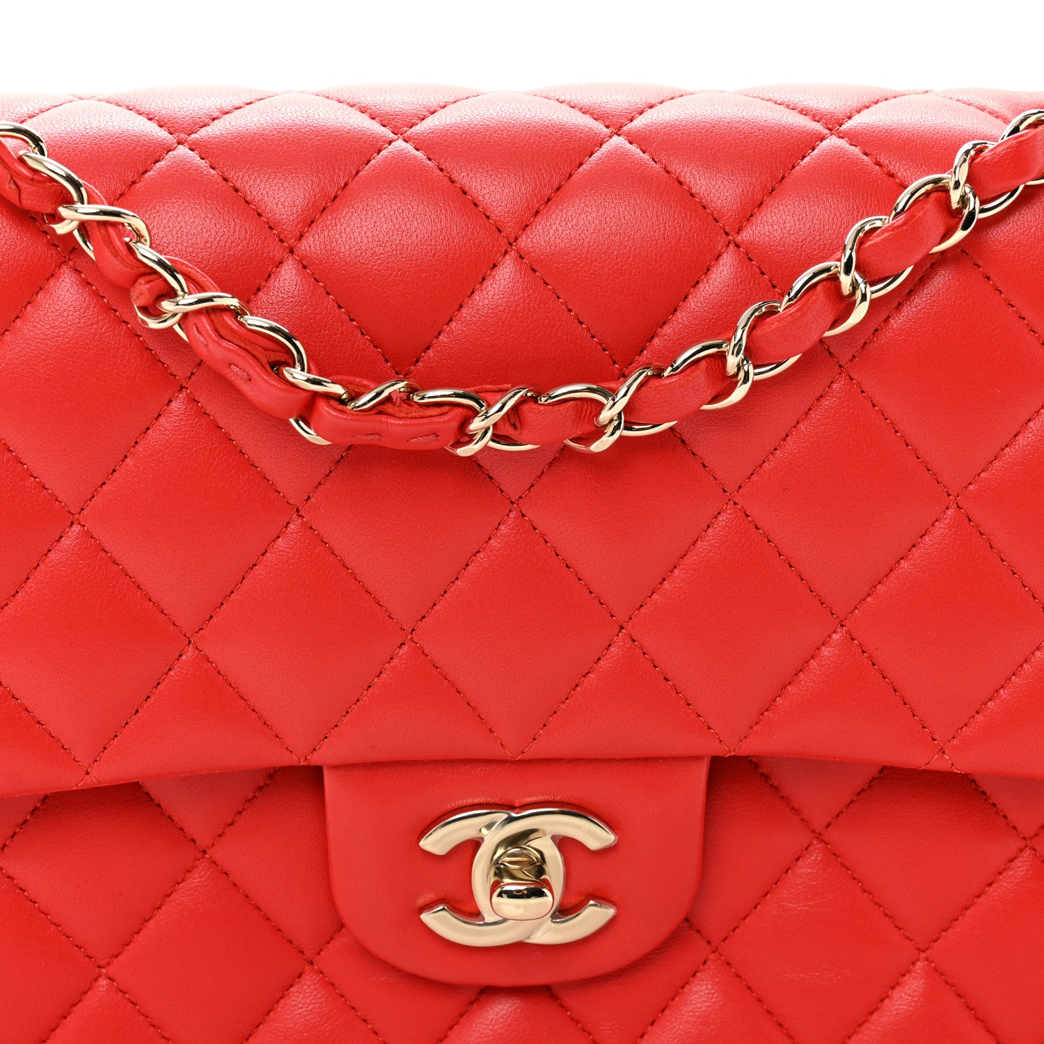 Chanel Lambskin Quilted Medium Double Flap Red 8 of 12