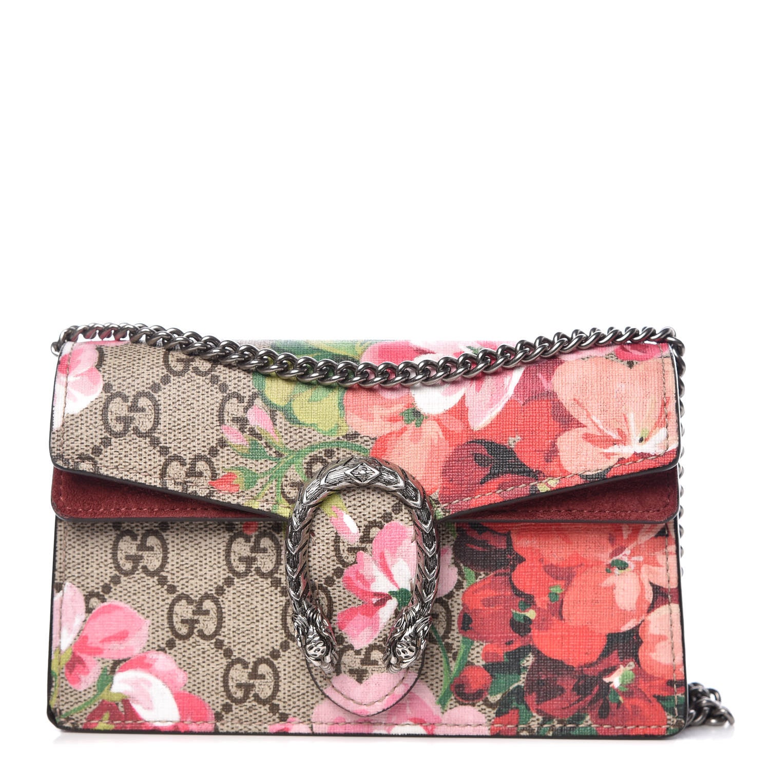 Gucci GG Supreme Monogram Blooms Super Mini Dionysus Shoulder Bag Beige Multicolor Dry Rose 1 of 11
