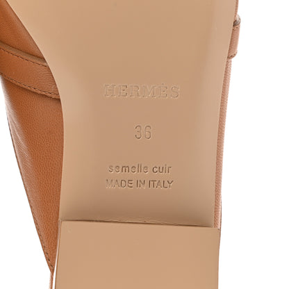 Hermes Cotton Canvas Calfskin Oz Mules 36 Naturel Beige Dore 6 of 9