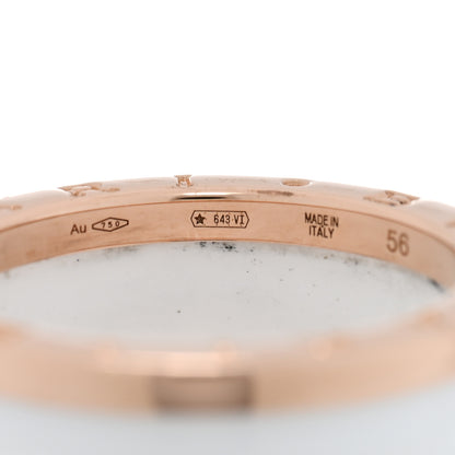 Bulgari 18K Rose Gold White Ceramic B.Zero1 Four-Band Ring 56 7.5 4 of 5